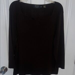Dana Buchman Black 3/4 Sleeve Blouse
